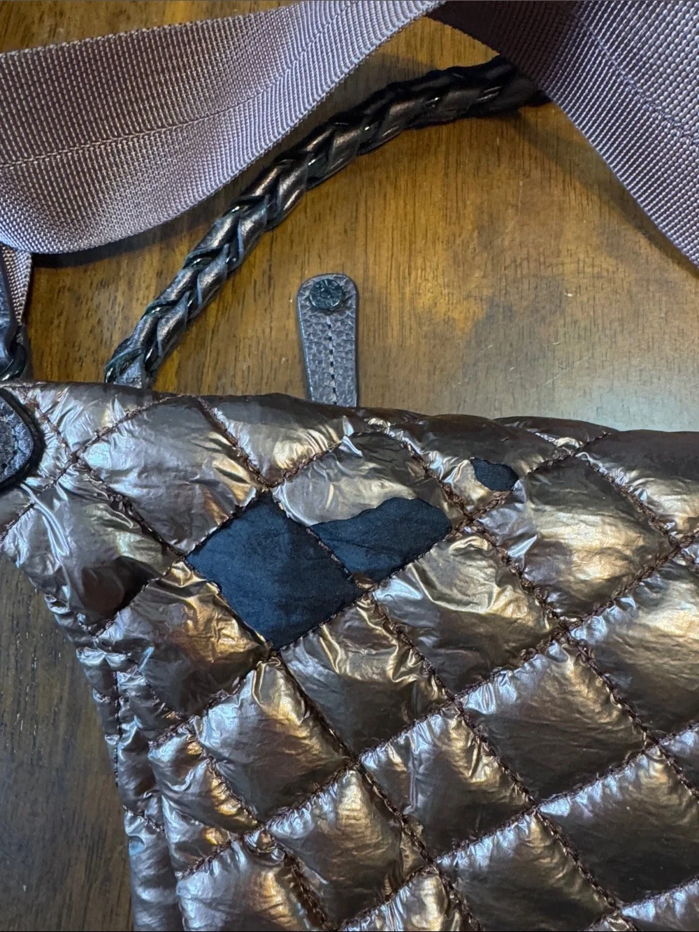 Copper Metallic lacquer Crosby sling bag